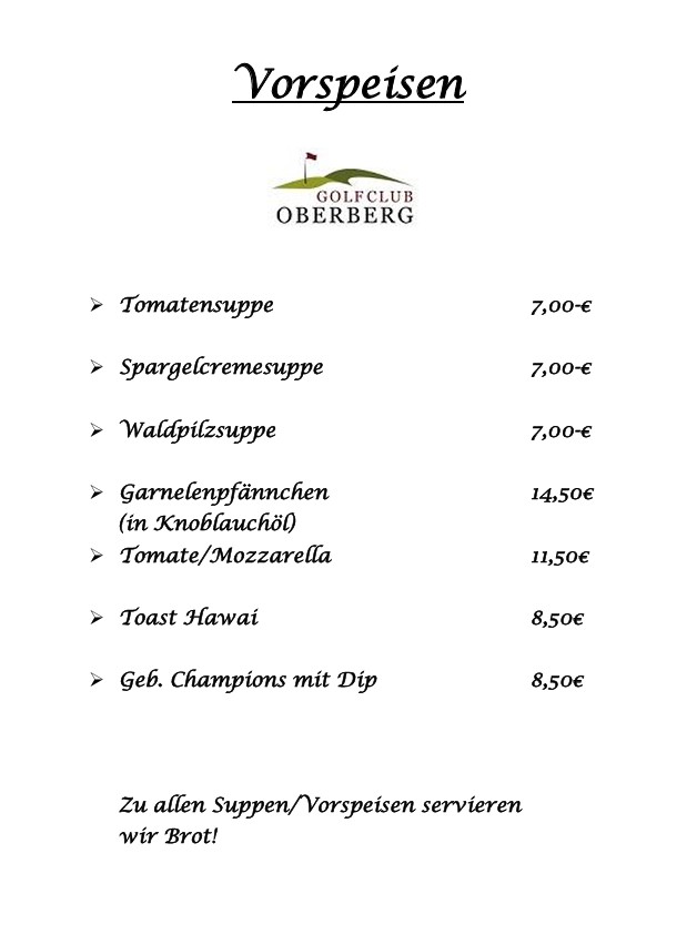 Sweet Spot Speisekarte Seite 1